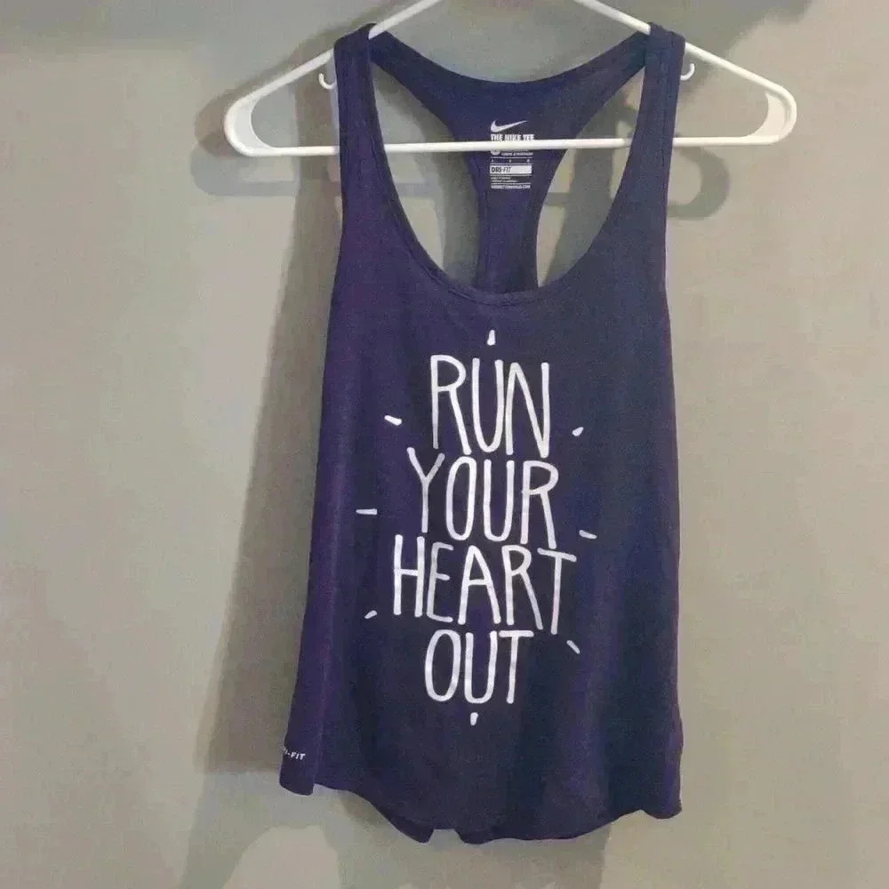 The‎ Nike Tee purple racer back athletic cut women's large tank top